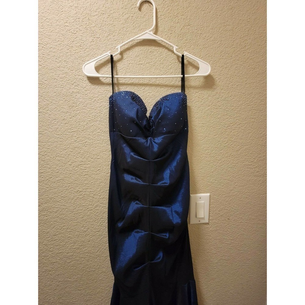 Jump Apparel Formal Dress Blue With Jeweled Bust Size 3/4 Made In The USA